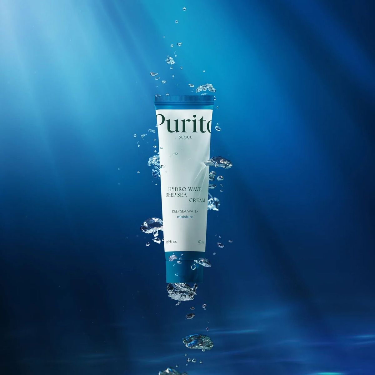 PURITO Deep Sea Cream, Hydration, Lightweight, for All Skin Types, Daily Face Moisturizer, Vegan & Cruelty-Free