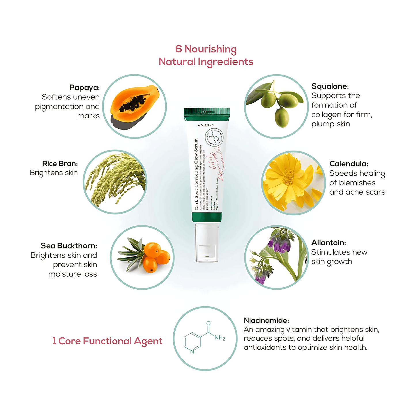 AXIS-Y Dark Spot Correcting Glow Serum with 5% & Rice Bran, Firming & Moisturizing Face Serum for Uneven Skin Tone, Vegan & Cruelty-Free Korean Skin Care - Koraya Beauty