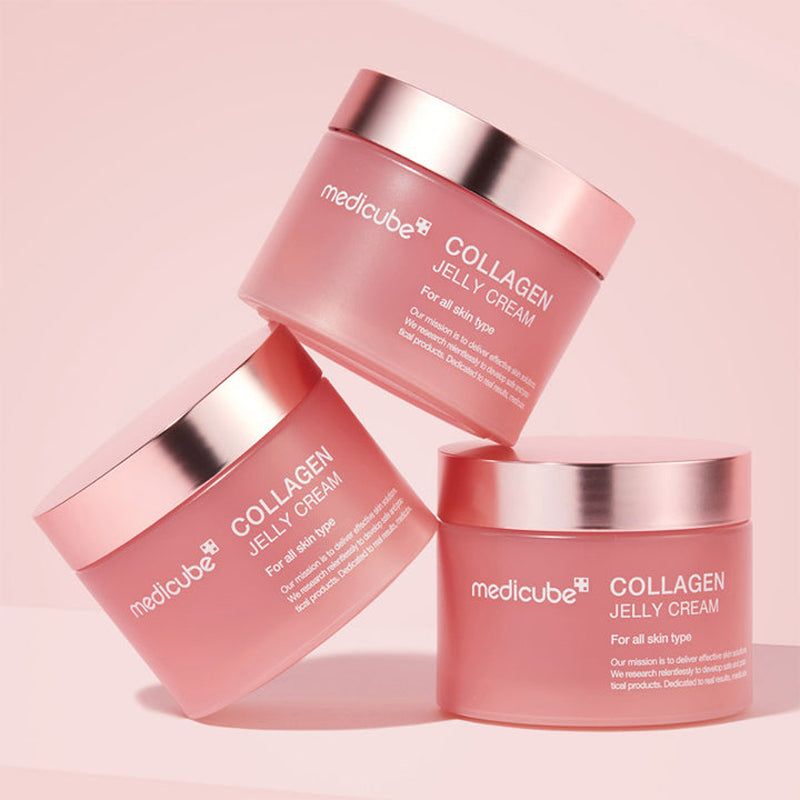 MEDICUBE Collagen Jelly Cream, Niacinamide & Freeze, Dried Hydrolyzed Collagen, Boost Skin Barrier Hydration & Gives 24HR Glow & Firmer Looking Skin, No artificial color