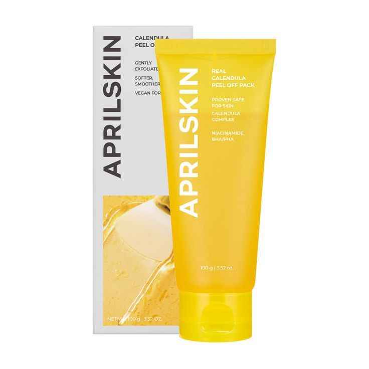 APRILSKIN Calendula Flower-Infused Facial Peel Off Mask, PHA, BHA & Niacinamide Gently Exfoliates, Removes Impurities, Improves Uneven Skin Tone, & Minimizes Pores - Koraya Beauty