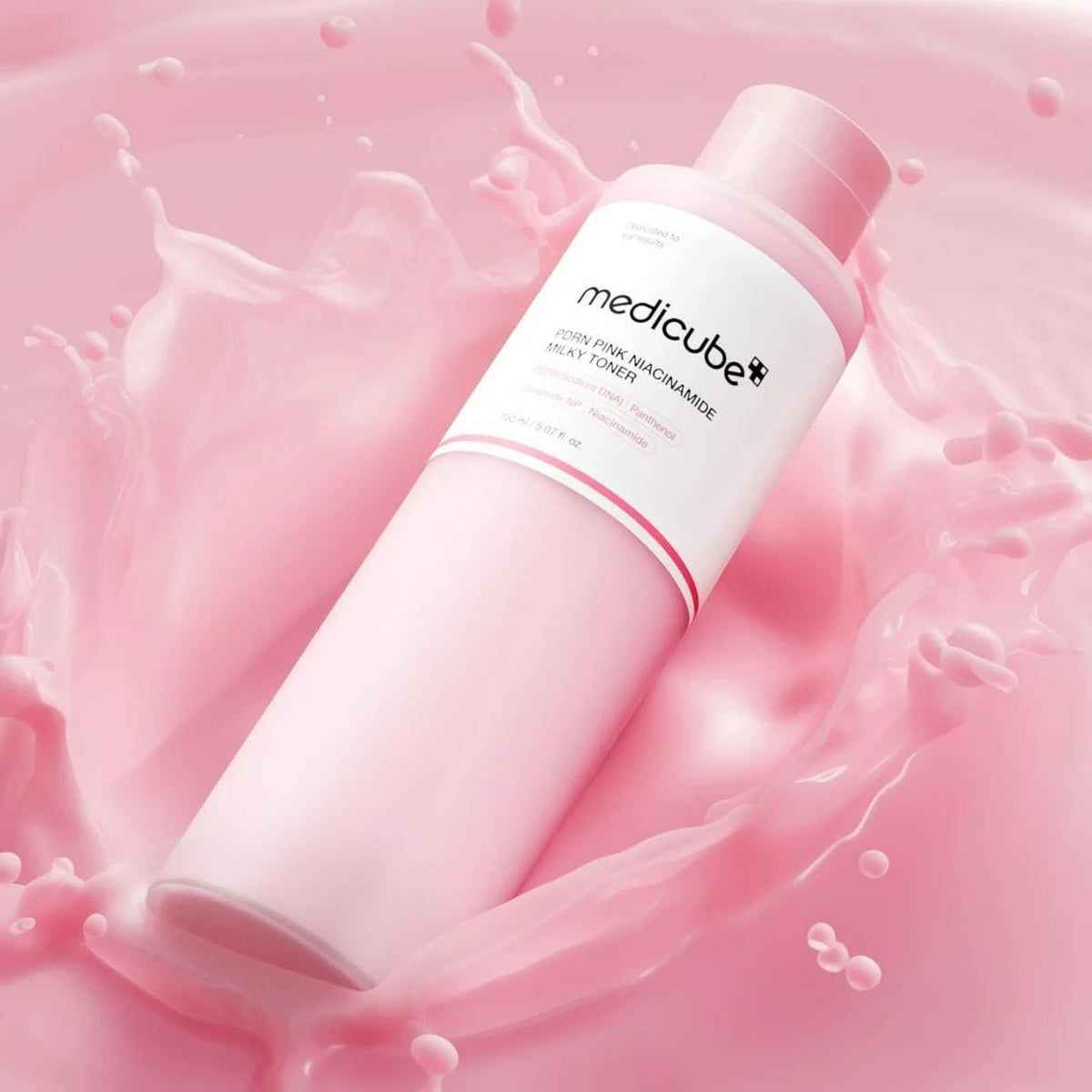 MEDICUBE PDRN Pink Niacinamide Milky Toner for Hydrating, Moisturizing, Soothing, Ceramide, Peptide, Glass Glow Skin - Koraya Beauty