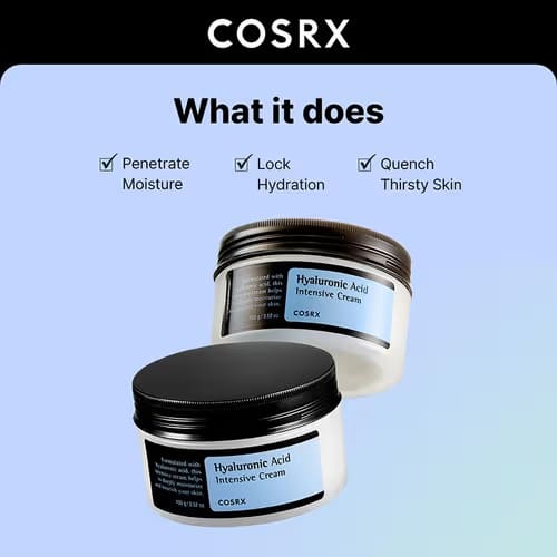 COSRX Hyaluronic Acid Moisturizing Cream, Long-lasting Hydration, Rich Moisturizer for Sensitive Skin, Parabens Free