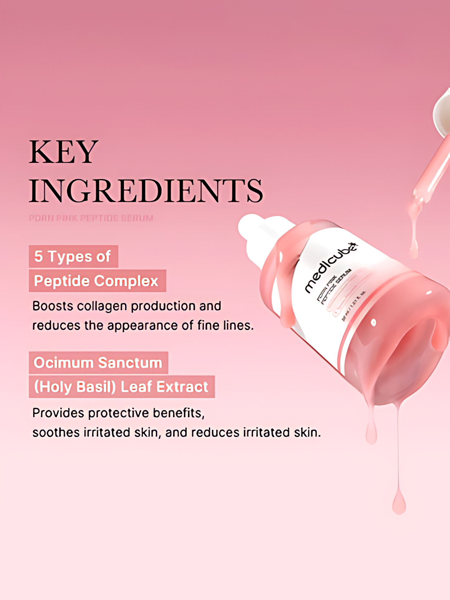 MEDICUBE Salmon DNA PDRN Pink Peptide Serum, Pink glow serum, Peptide, Niacinamide, Hydrating & Moisturizing & Firming, Uneven Skin Tone, Salmon DNA PDRN